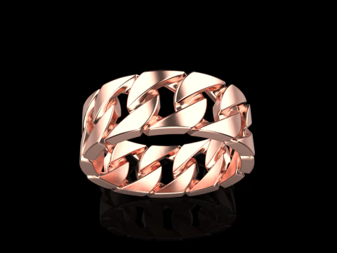 Cuban chain ring model 663 3D Print Model