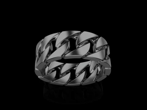 Cuban chain ring model 663 3D Print Model