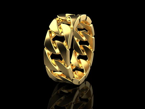 Cuban chain ring model 663 3D Print Model