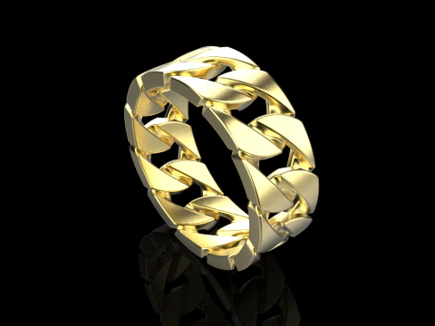 Cuban chain ring model 663 3D Print Model