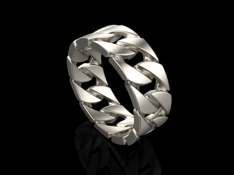 Cuban chain ring model 663 3D Print Model