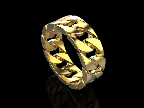Cuban chain ring model 663 3D Print Model
