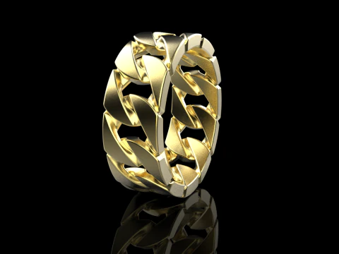 Cuban chain ring model 663 3D Print Model