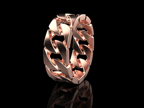 Cuban chain ring model 663 3D Print Model