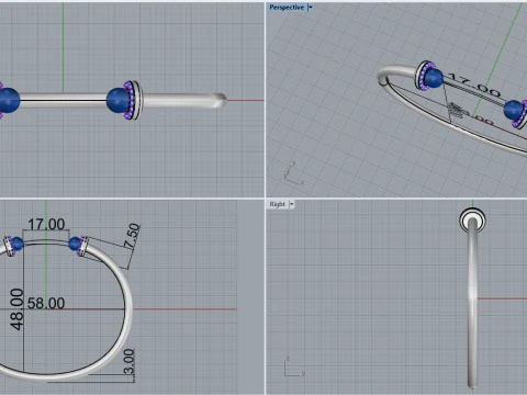 Pearl bracelet model 662 3D Print Model