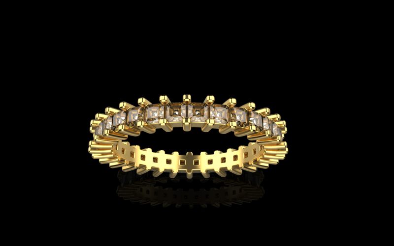 Ewigkeitsring im quadratischen Prinzessinnenstil, Modell 660 3D Druckmodell .c4d .max .obj .3ds .fbx .stl .blend 