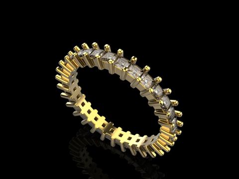 Ewigkeitsring im quadratischen Prinzessinnenstil, Modell 660 3D Druckmodell