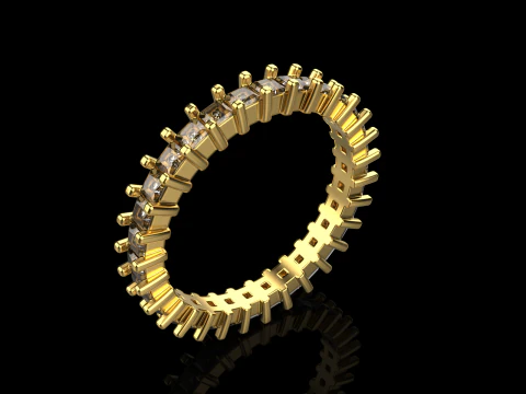 Eternity square princess ring model 660 3D Print Model