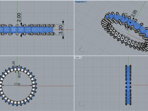 Eternity square princess ring model 660 3D Print Model
