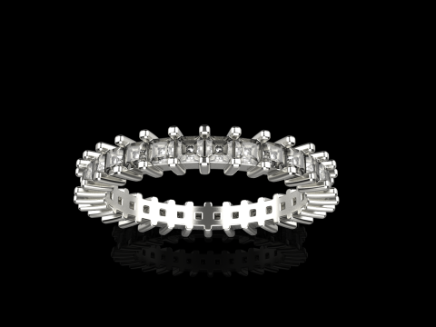 Ewigkeitsring im quadratischen Prinzessinnenstil, Modell 660 3D Druckmodell