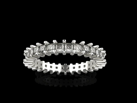 Eternity square princess ring model 660 3D Print Model