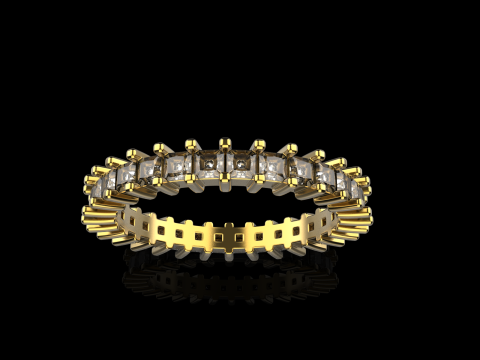 Ewigkeitsring im quadratischen Prinzessinnenstil, Modell 660 3D Druckmodell