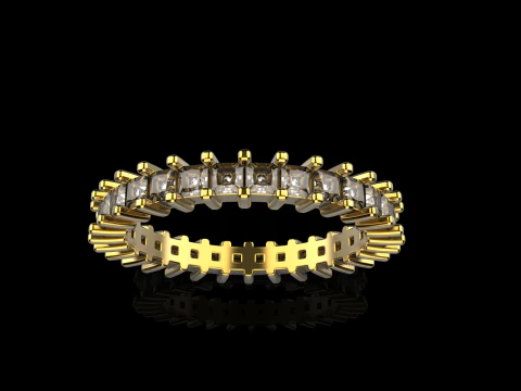 Eternity square princess ring model 660 3D Print Model