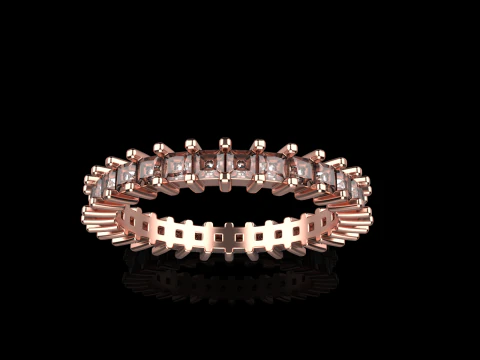 Eternity square princess ring model 660 3D Print Model