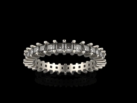 Eternity square princess ring model 660 3D Print Model