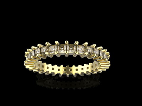 Ewigkeitsring im quadratischen Prinzessinnenstil, Modell 660 3D Druckmodell
