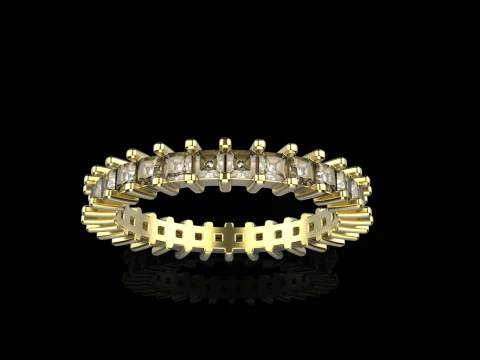 Eternity square princess ring model 660 3D Print Model