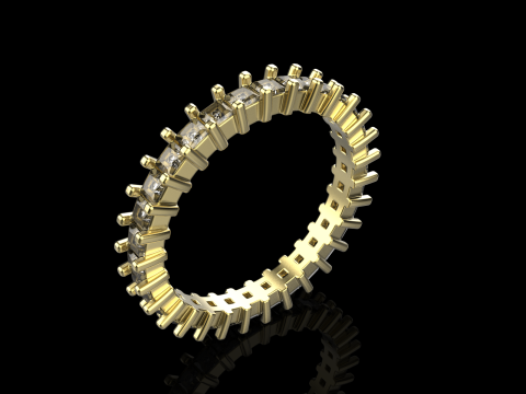 Ewigkeitsring im quadratischen Prinzessinnenstil, Modell 660 3D Druckmodell