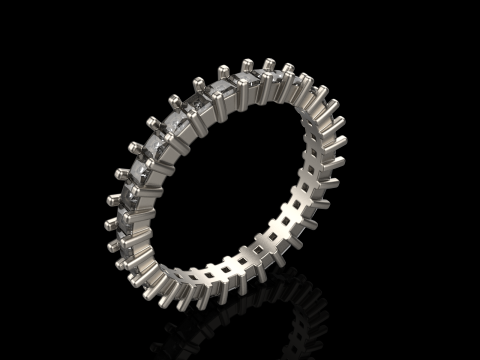 Ewigkeitsring im quadratischen Prinzessinnenstil, Modell 660 3D Druckmodell