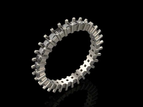 Eternity square princess ring model 660 3D Print Model