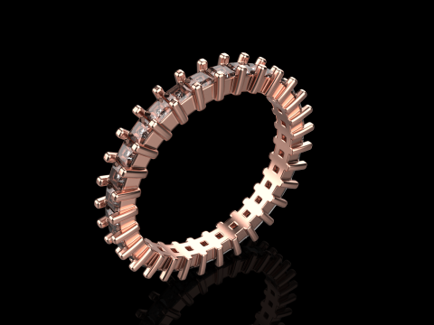 Ewigkeitsring im quadratischen Prinzessinnenstil, Modell 660 3D Druckmodell