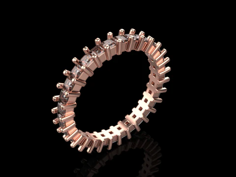 Eternity square princess ring model 660 3D Print Model