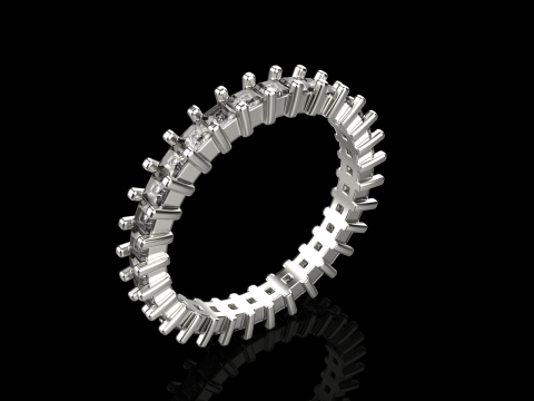 Ewigkeitsring im quadratischen Prinzessinnenstil, Modell 660 3D Druckmodell