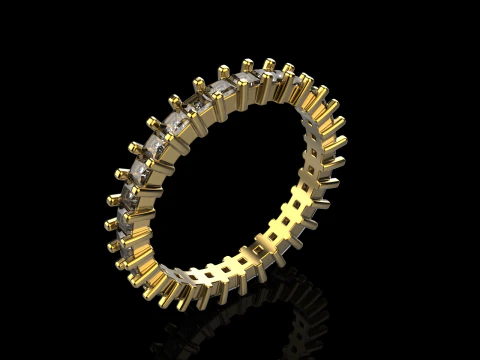 Eternity square princess ring model 660 3D Print Model