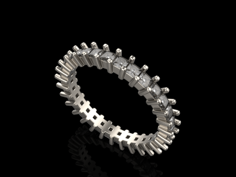 Ewigkeitsring im quadratischen Prinzessinnenstil, Modell 660 3D Druckmodell