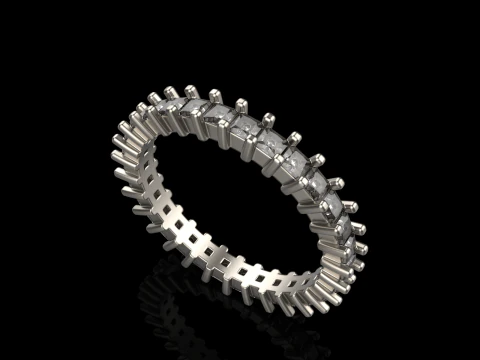 Eternity square princess ring model 660 3D Print Model