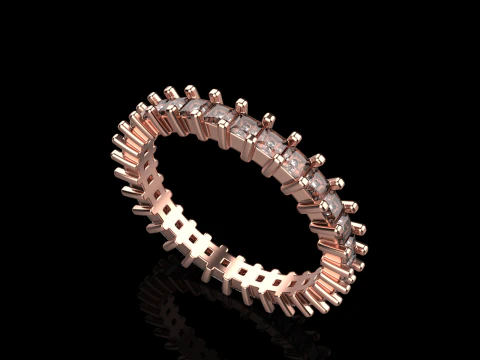 Eternity square princess ring model 660 3D Print Model