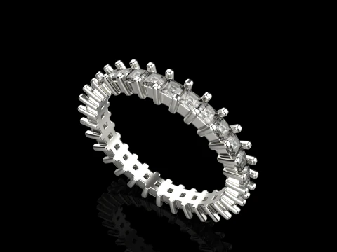 Eternity square princess ring model 660 3D Print Model
