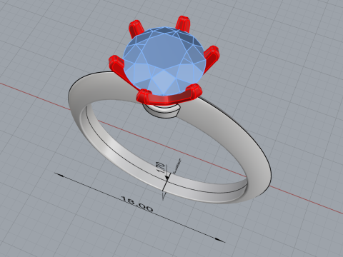 Engagement ring model 659 3D Print Model