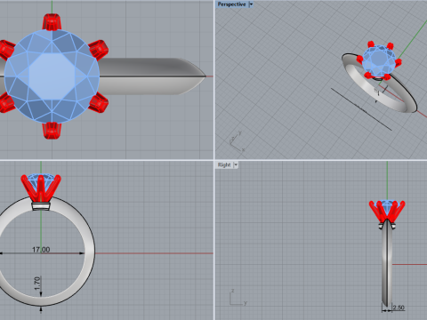 Engagement ring model 657 3D Print Model