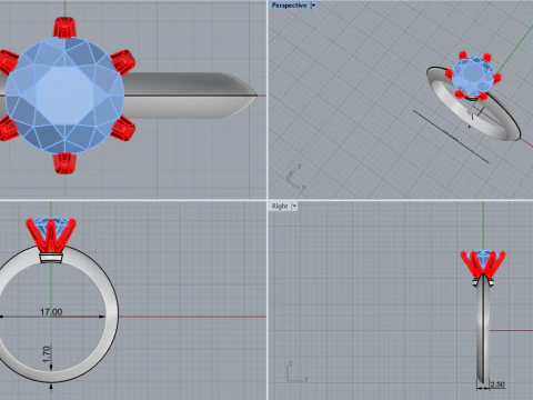 Engagement ring model 657 3D Print Model