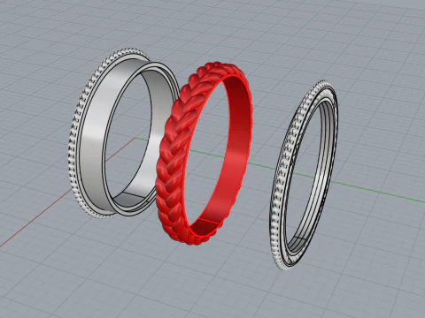 Wedding braid ring model 653 3D Print Model