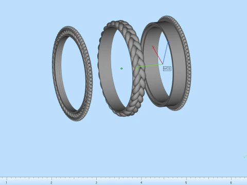 Wedding braid ring model 653 3D Print Model