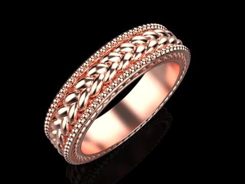 Wedding braid ring model 653 3D Print Model