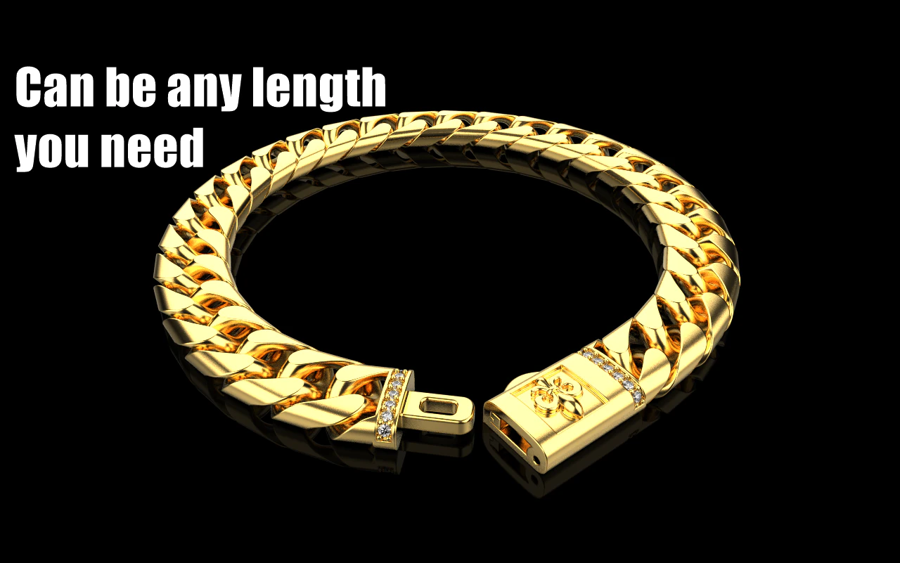 Cuban chain bracelet model 649 3D Print Model .c4d .max .obj .3ds .fbx .stl .blend