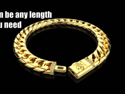 Kubanisches Kettenarmband Modell 649 3D Druckmodell