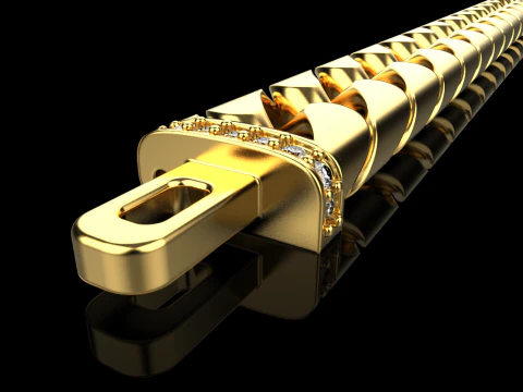 Cuban chain bracelet model 649 3D Print Model