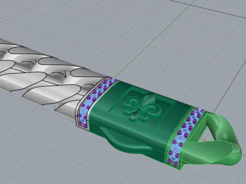 Cuban chain bracelet model 649 3D Print Model