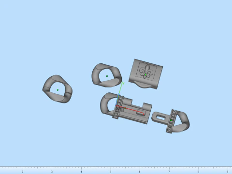 Cuban chain bracelet model 649 3D Print Model