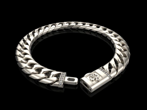 Cuban chain bracelet model 649 3D Print Model
