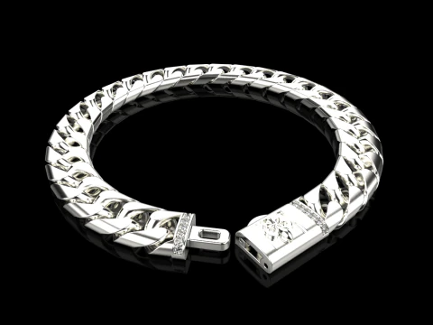 Cuban chain bracelet model 649 3D Print Model