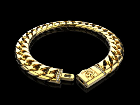Cuban chain bracelet model 649 3D Print Model