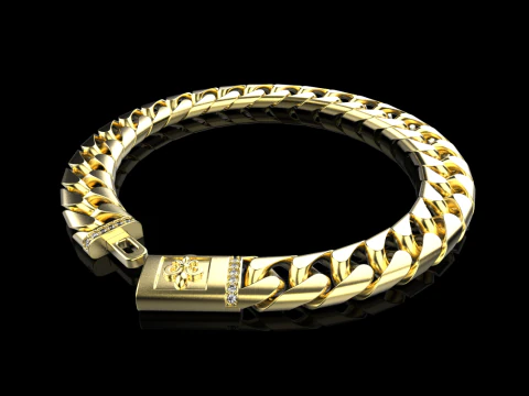 Cuban chain bracelet model 649 3D Print Model