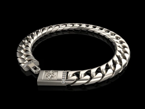 Cuban chain bracelet model 649 3D Print Model
