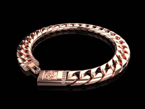 Cuban chain bracelet model 649 3D Print Model