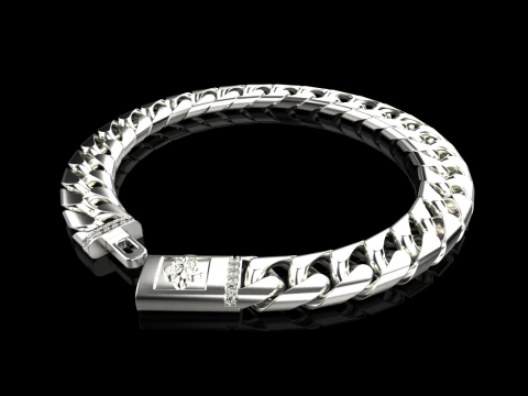 Cuban chain bracelet model 649 3D Print Model